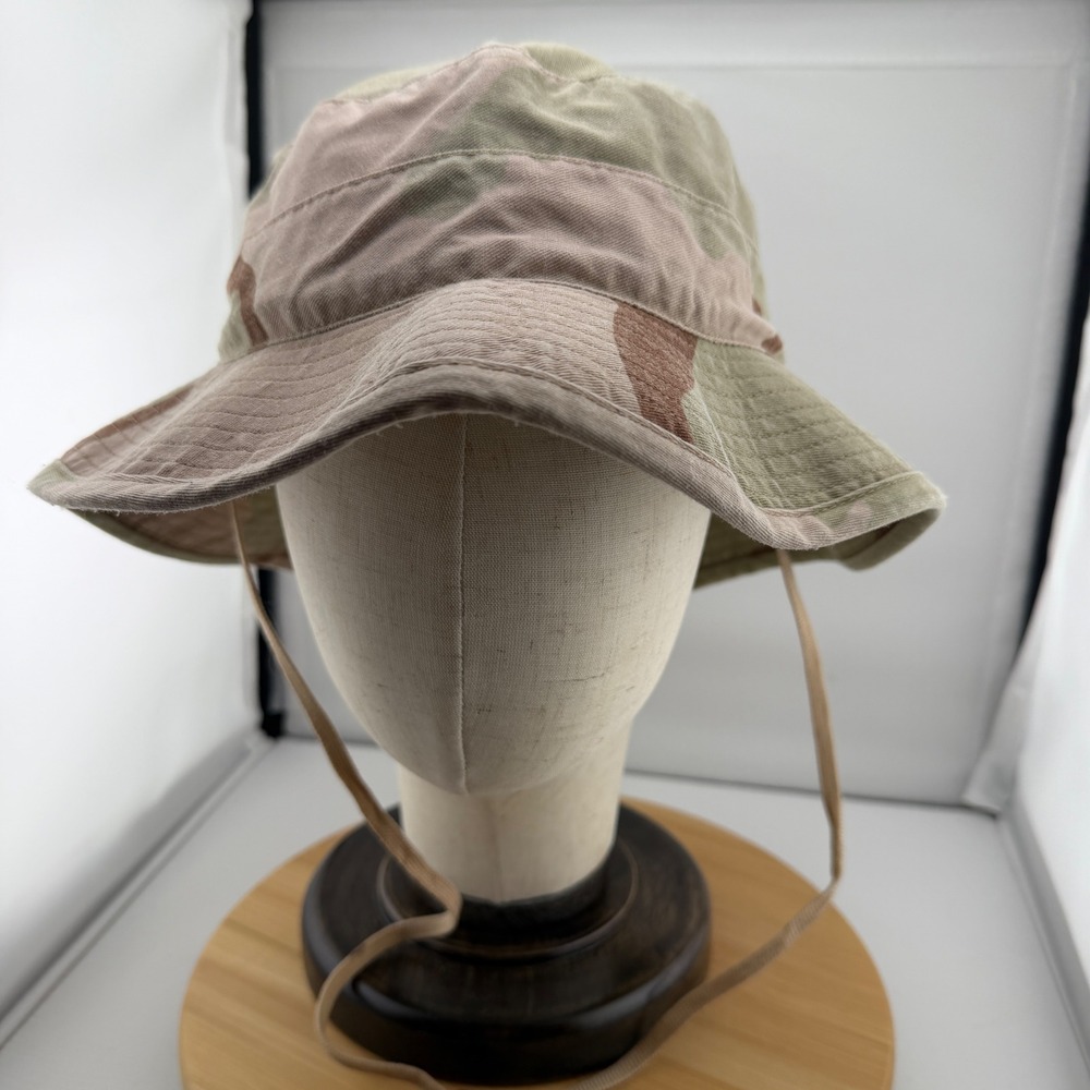 Vintage US Military Desert Camo Boonie Hat Size7 1/2 Gulf War Era Cotton Sun Hat